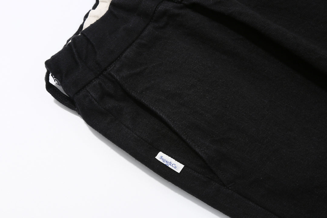 Sugar & Co. SGR-S01 12oz Selvedge Black Denim Gentle Pants - Relaxed Tapered Fit