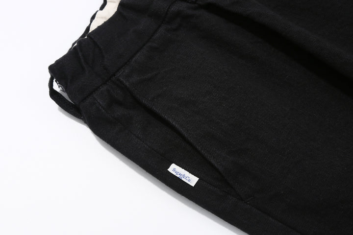 Sugar & Co. SGR-S01 12oz Selvedge Black Denim Gentle Pants - Relaxed Tapered Fit