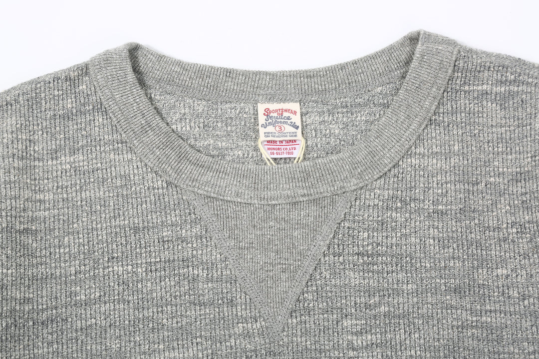 UES 602530 Half Cardigan Stitch Long Sleeve T-Shirt – Crew Neck