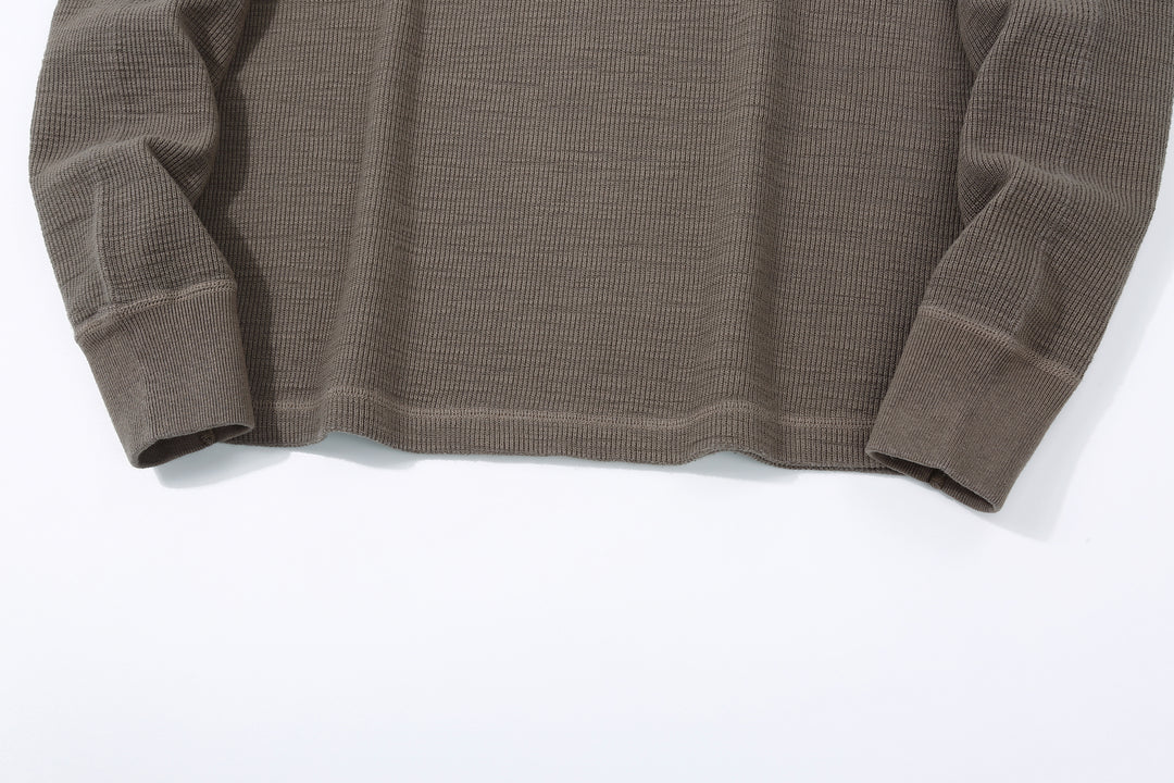 UES 602530 Half Cardigan Stitch Long Sleeve T-Shirt – Crew Neck