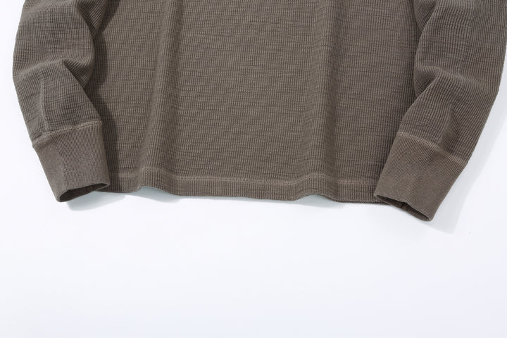 UES 602530 Half Cardigan Stitch Long Sleeve T-Shirt – Crew Neck