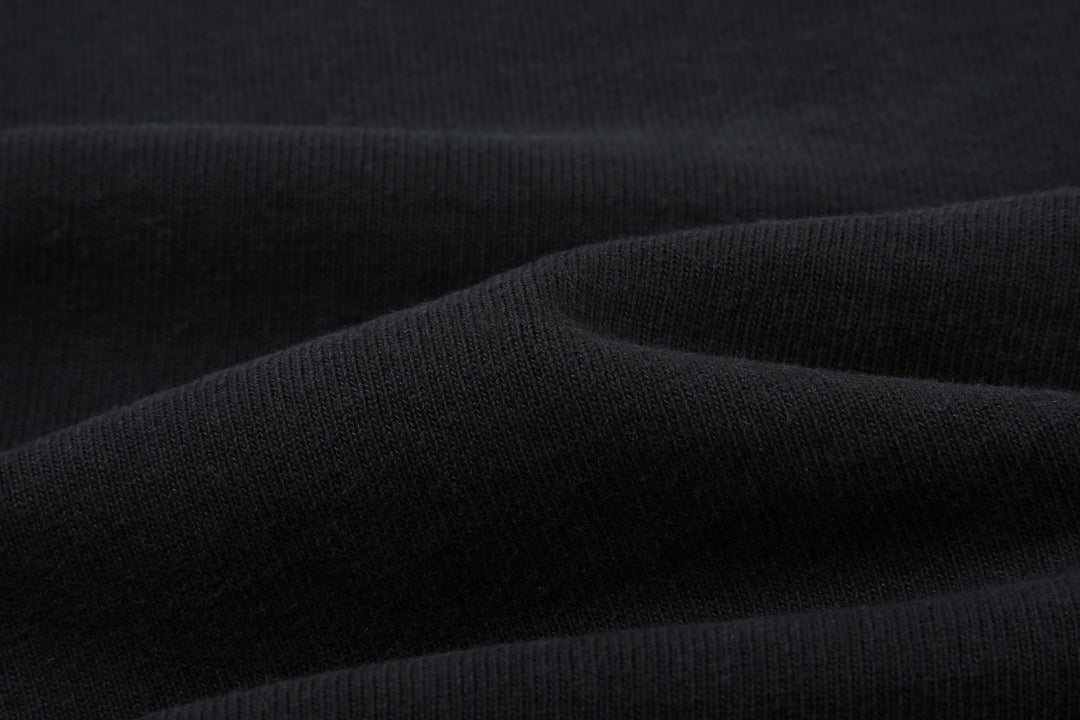 Samurai Jeans SJST-TW01 extra heavyweight T-shirt made in Japan crew neck black fabric close up