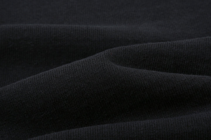 Samurai Jeans SJST-TW01 extra heavyweight T-shirt made in Japan crew neck black fabric close up