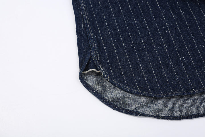 DELUXEWARE 7630A Denim Flannel Shirt Selvedge Fabric and Side Hem Detail