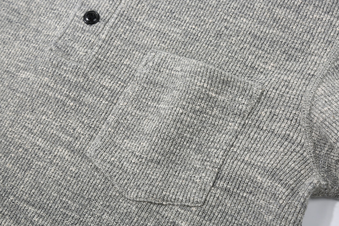 UES 662531 Half Cardigan Stitch Long Sleeve T-Shirt – Henley Neck