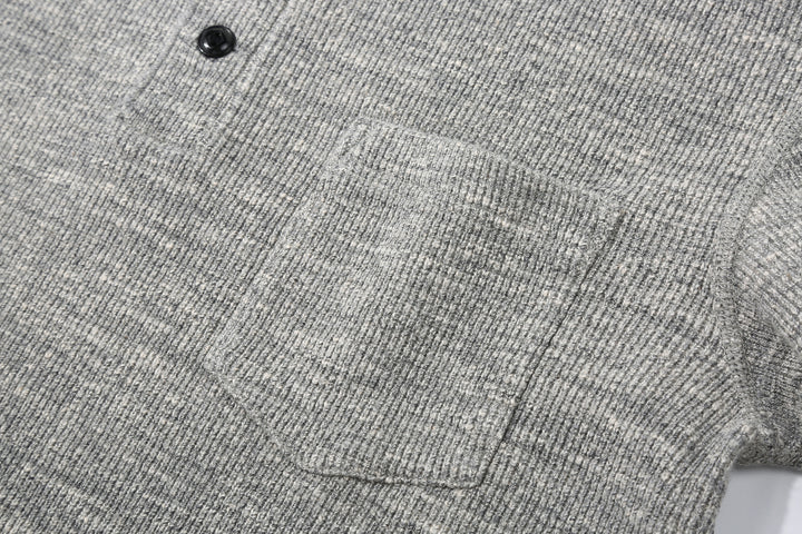 UES 662531 Half Cardigan Stitch Long Sleeve T-Shirt – Henley Neck