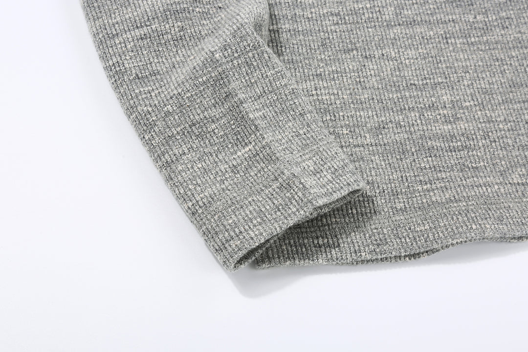 UES 662531 Half Cardigan Stitch Long Sleeve T-Shirt – Henley Neck