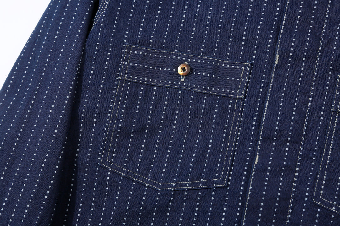 DALEE’S & CO. Signal Savvy Indigo Wabash Work Shirt –  Right Chest Pocket Detail