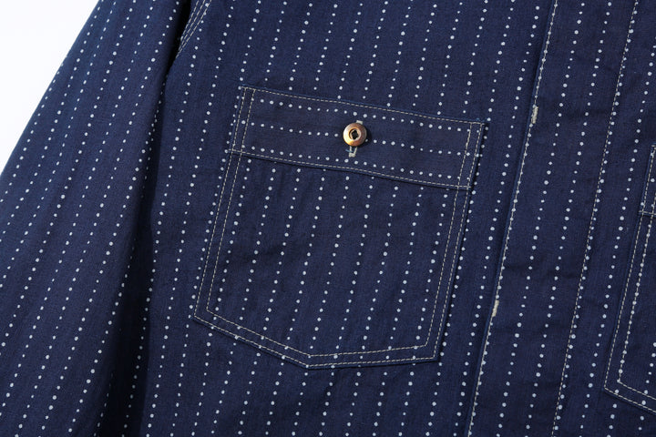 DALEE’S & CO. Signal Savvy Indigo Wabash Work Shirt –  Right Chest Pocket Detail