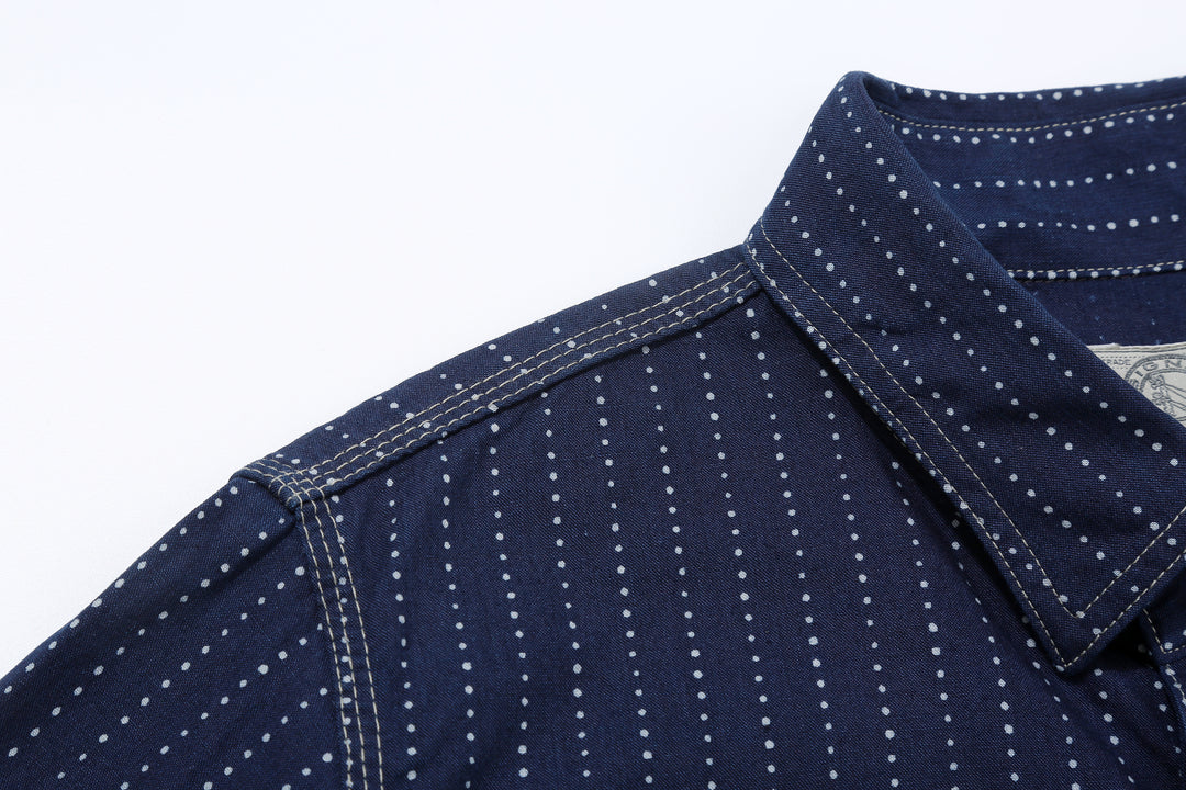 DALEE’S & CO. Signal Savvy Indigo Wabash Work Shirt – Shoulder Seam Detail