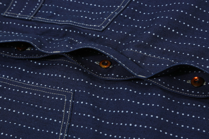 DALEE’S & CO. Signal Savvy Indigo Wabash Work Shirt – Open Concealed Front Placket