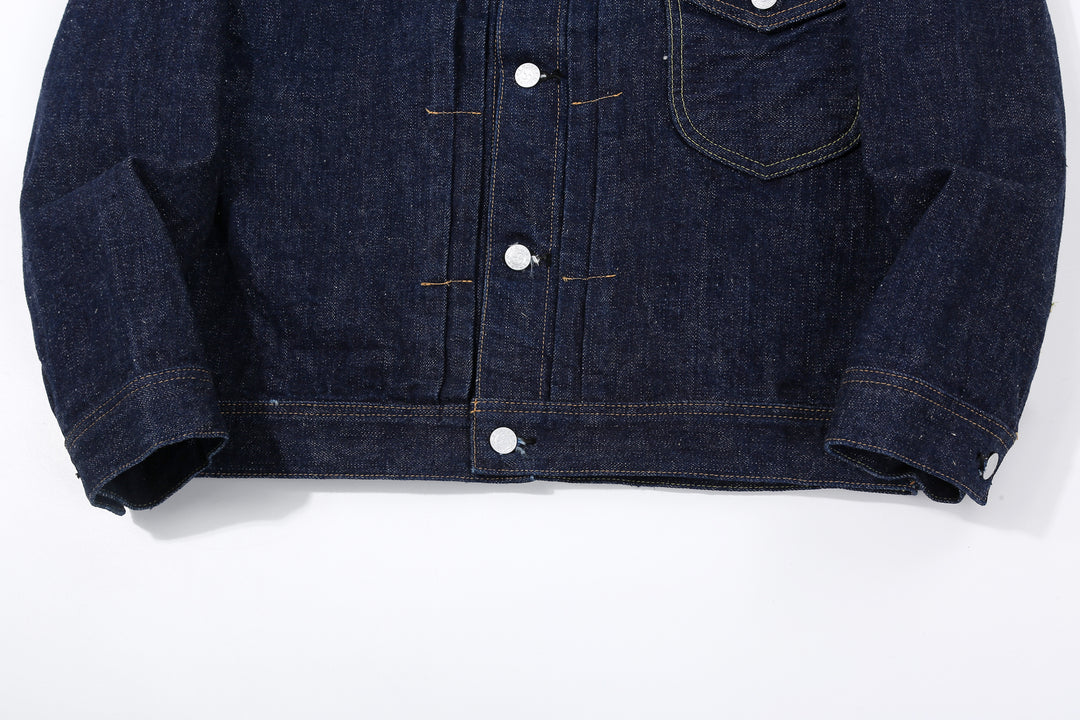 Samurai Jeans S101AX "AI Plus" Natural Indigo Mixed 18oz Selvedge Denim Jacket Hem