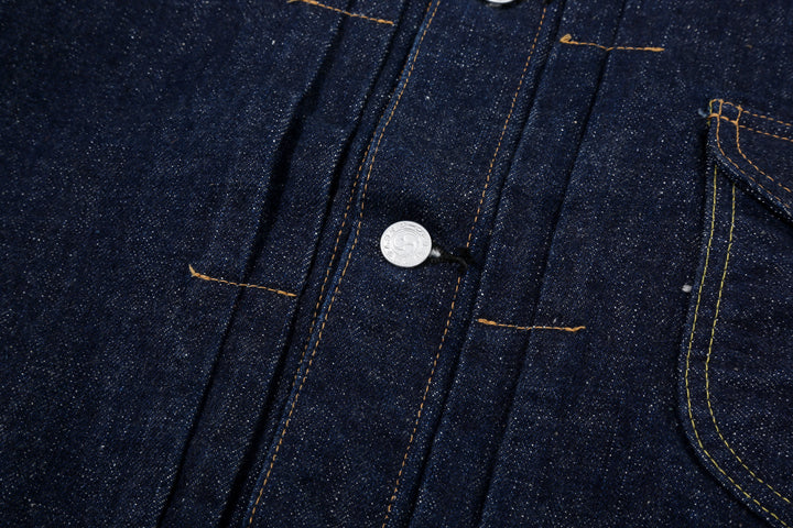 Samurai Jeans S101AX "AI Plus" Natural Indigo Mixed 18oz Selvedge Denim Jacket Button