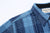 Samurai Jeans SKN24-01W rain drop kasuri sashiko flannel work shirt front view shoulder seam