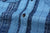 Samurai Jeans SKN24-01W rain drop kasuri sashiko flannel work shirt front view button close up