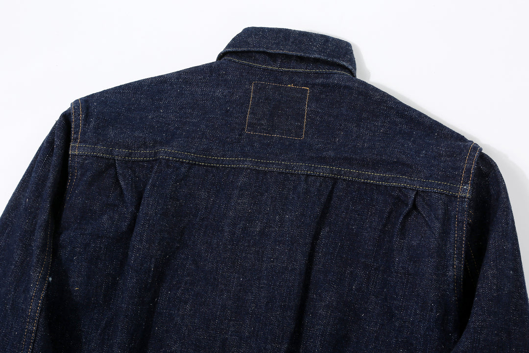 Samurai Jeans S101AX "AI Plus" Natural Indigo Mixed 18oz Selvedge Denim Jacket Back Yoke