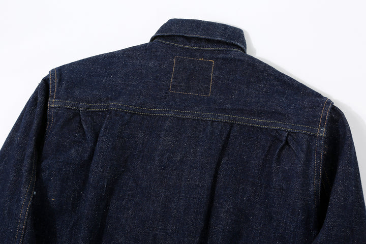 Samurai Jeans S101AX "AI Plus" Natural Indigo Mixed 18oz Selvedge Denim Jacket Back Yoke