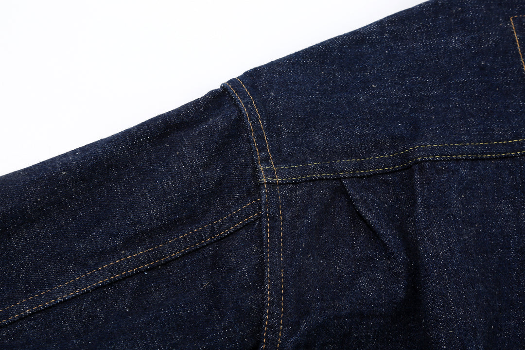 Samurai Jeans S101AX "AI Plus" Natural Indigo Mixed 18oz Selvedge Denim Jacket Seam