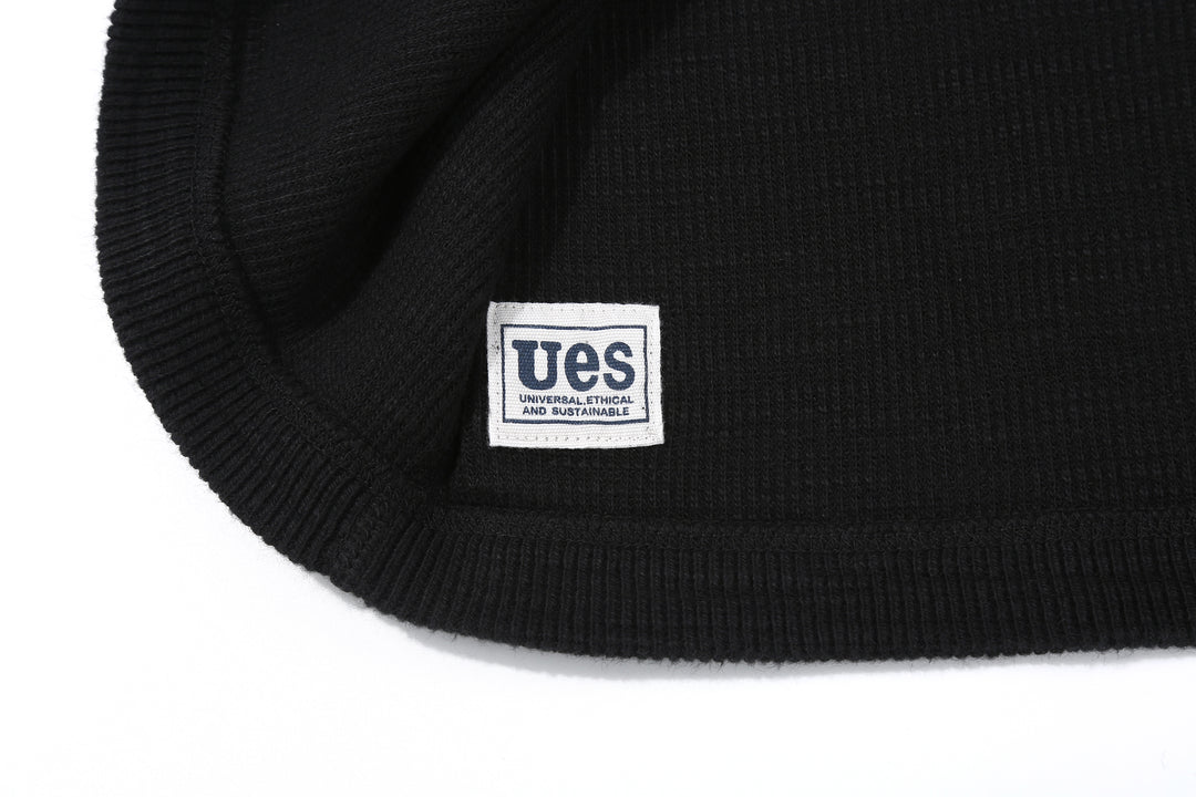 UES 662531 Half Cardigan Stitch Long Sleeve T-Shirt – Henley Neck