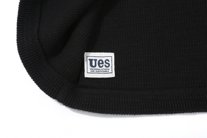 UES 662531 Half Cardigan Stitch Long Sleeve T-Shirt – Henley Neck