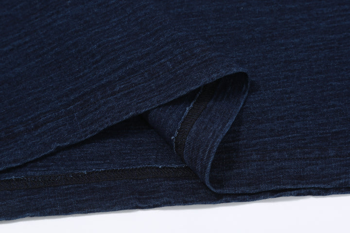 Pure Blue Japan LS-5011-D Indigo Jersey Crew Neck Long Sleeved T-shirt - Dark Indigo