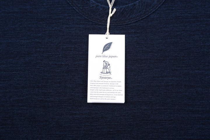 Pure Blue Japan LS-5011-D Indigo Jersey Crew Neck Long Sleeved T-shirt - Dark Indigo