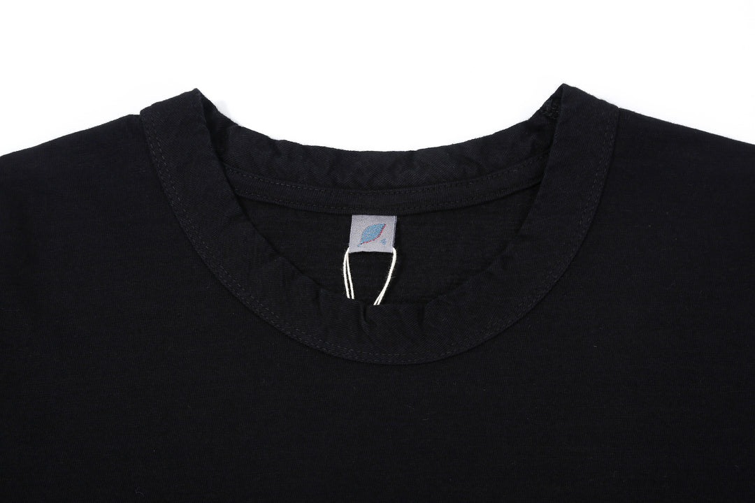 Pure Blue Japan LS-5011-IDBK indigo black jersey long sleeve T-shirt fading cotton Japan binder neck