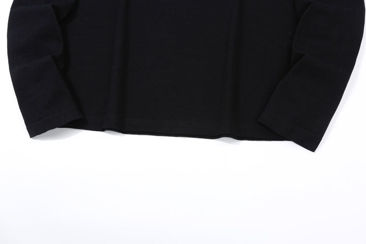 Pure Blue Japan LS-5011-IDBK Indigo Jersey Crew Neck Long Sleeved T-shirt - Indigo + Black