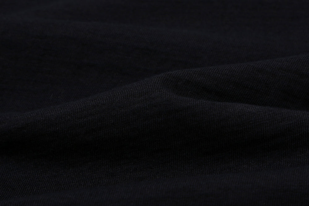 Pure Blue Japan LS-5011-IDBK indigo black jersey long sleeve T-shirt fading cotton Japan close up