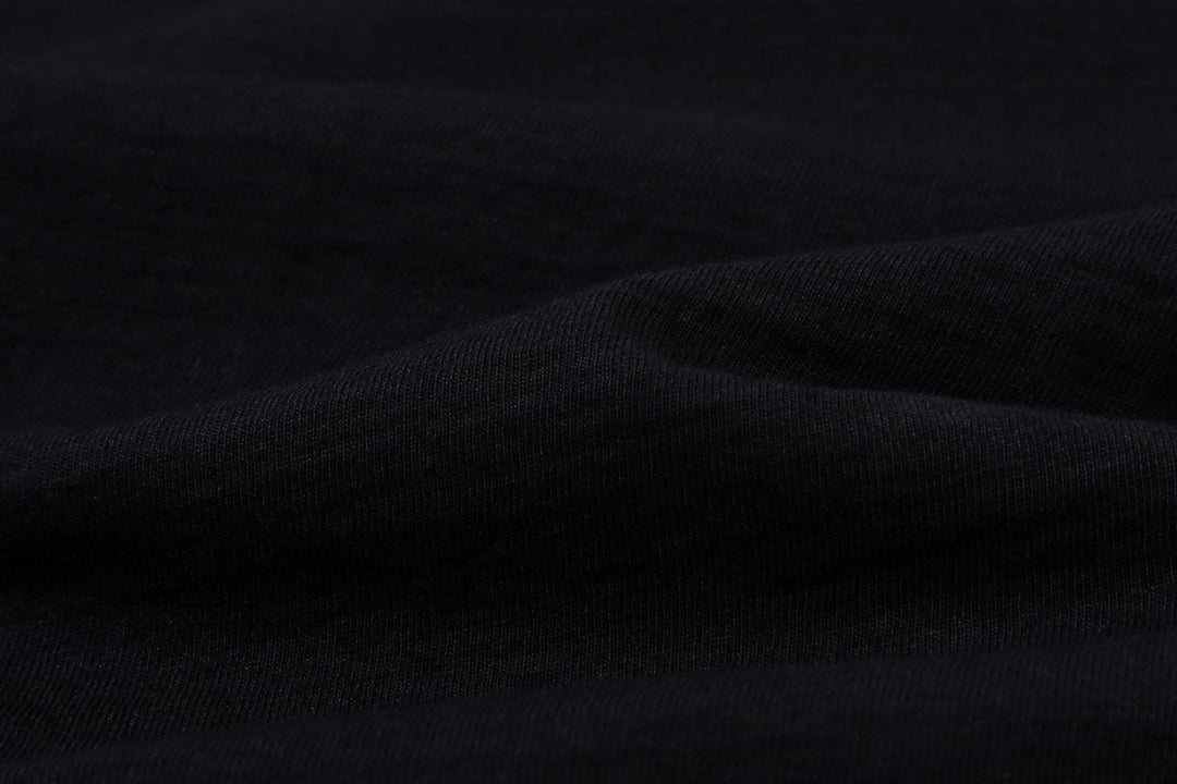Pure Blue Japan LS-5011-IDBK indigo black jersey long sleeve T-shirt fading cotton Japan close up