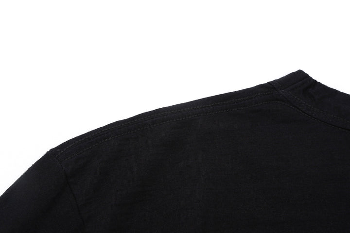 Pure Blue Japan LS-5011-IDBK Indigo Jersey Crew Neck Long Sleeved T-shirt - Indigo + Black