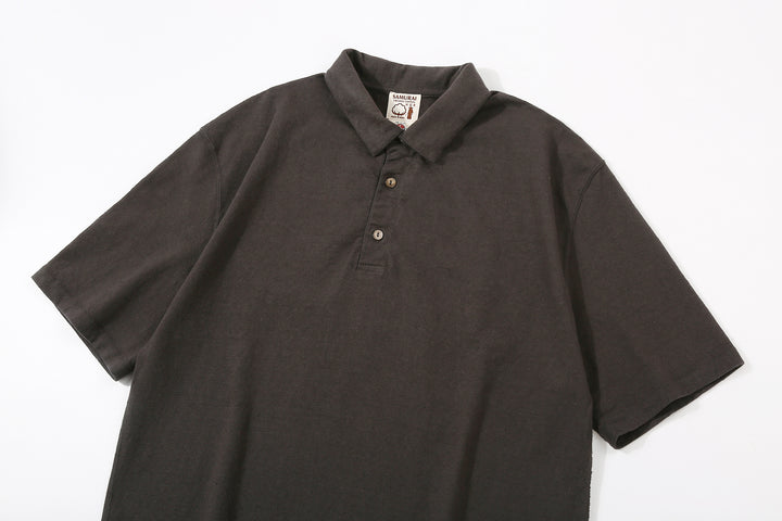 Samurai Jeans SJST-SC04 Samurai Cotton Polo Shirt Made in Japan Kuromame Placket