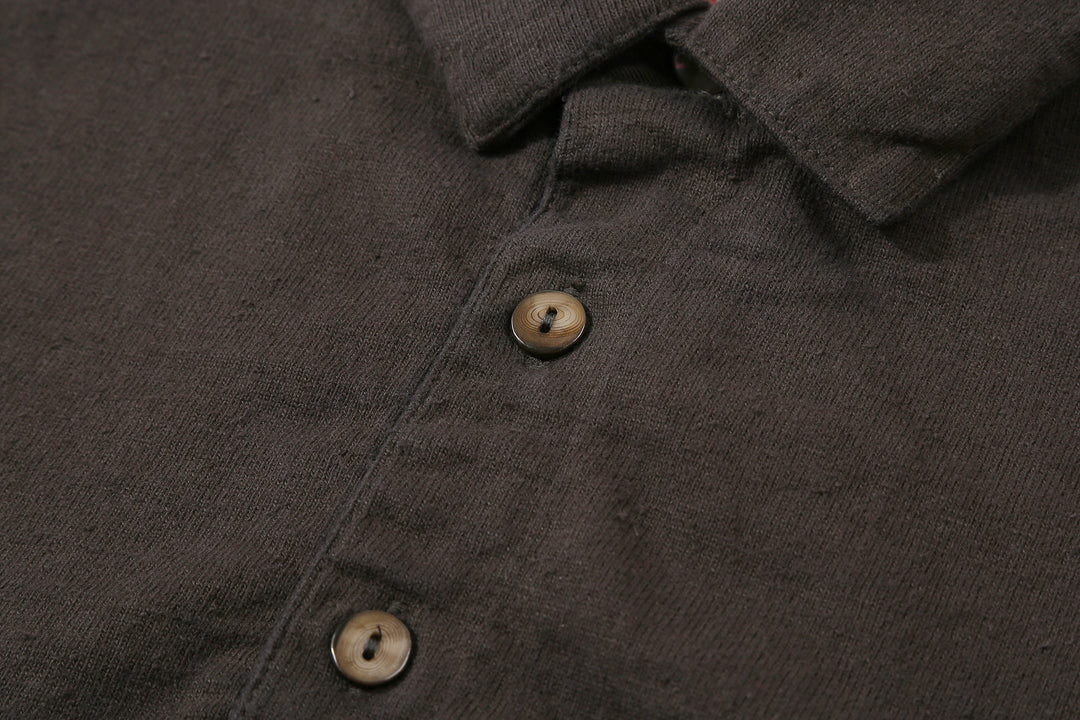 Samurai Jeans SJST-SC04 Samurai Cotton Polo Shirt Made in Japan Kuromame Shell Buttons