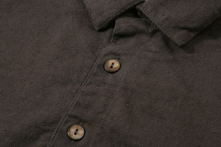 Samurai Jeans SJST-SC04 Samurai Cotton Polo Shirt Made in Japan Kuromame Shell Buttons