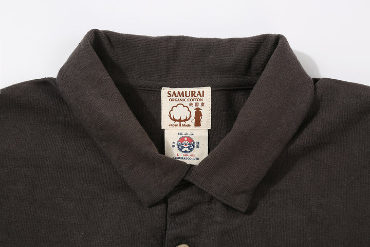 Samurai Jeans SJST-SC04 Samurai Cotton Polo Shirt Made in Japan Kuromame Collar