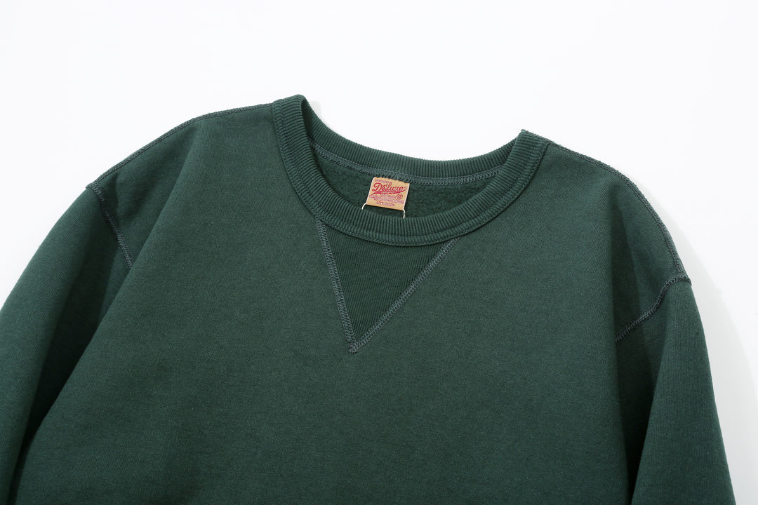 Deluxeware S101-00 20oz Loopwheeled Sweatshirt in D.Green – V-Gusset and Binder Neck