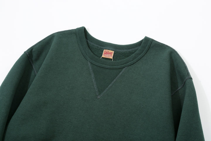 Deluxeware S101-00 20oz Loopwheeled Sweatshirt in D.Green – V-Gusset and Binder Neck