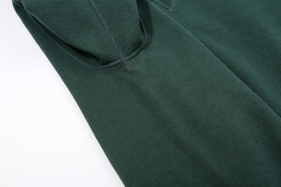 Deluxeware S101-00 20oz Loopwheeled Sweatshirt in D.Green – Armhole Flat Seam Construction