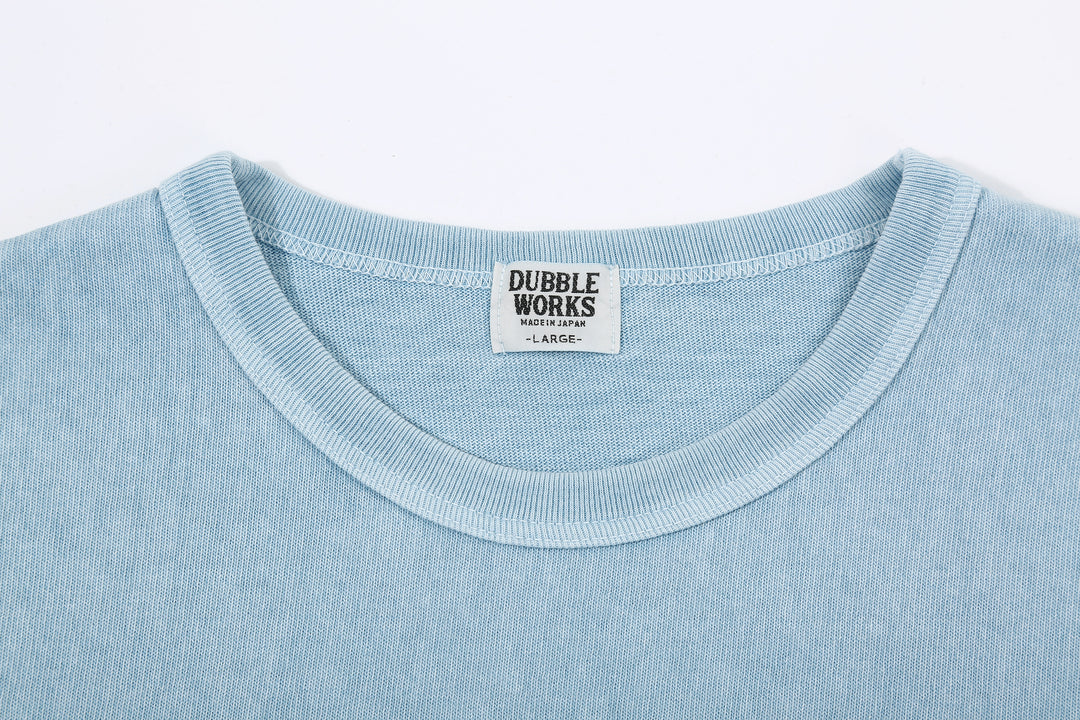 Dubble Works 37001-PD Stand Wheeler Heavyweight T-Shirt - Pigment Dyed Made in Japan Neck Detail Sax