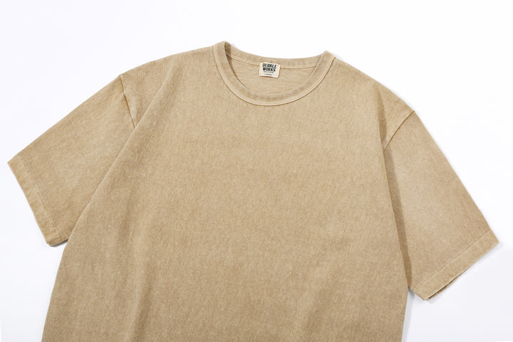 Dubble Works 37001-PD Stand Wheeler Heavyweight T-Shirt - Pigment Dyed Made in Japan Dark Beige