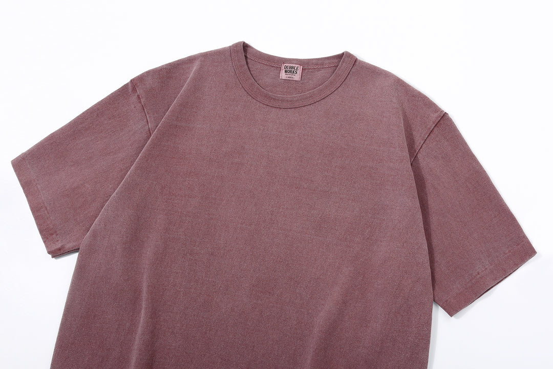 Dubble Works 37001-PD Stand Wheeler Heavyweight T-Shirt - Pigment Dyed Made in Japan Brodeaux
