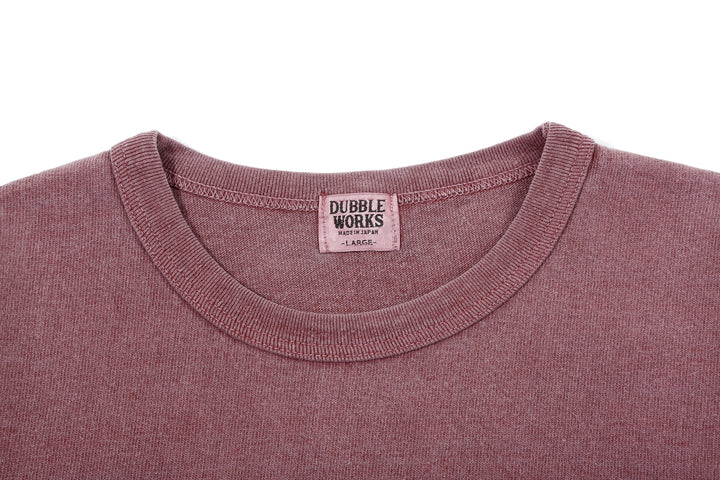 Dubble Works 37001-PD Stand Wheeler Heavyweight T-Shirt - Pigment Dyed Made in Japan Neck Detail