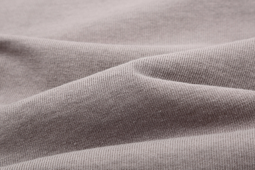Dubble Works 37001 Stand Wheeler Heavyweight T-Shirt Made in Japan grey fabric close up