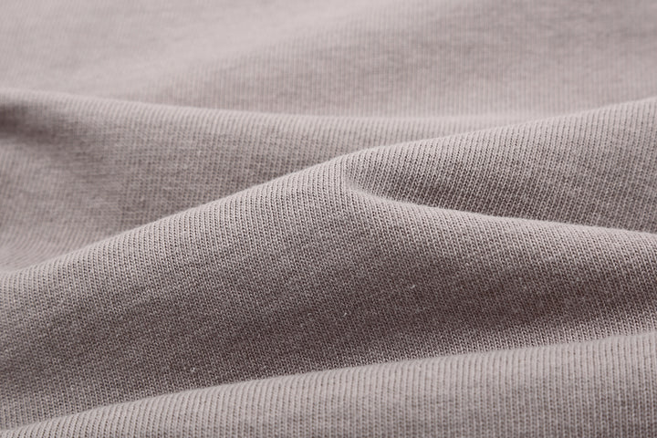 Dubble Works 37001 Stand Wheeler Heavyweight T-Shirt Made in Japan grey fabric close up