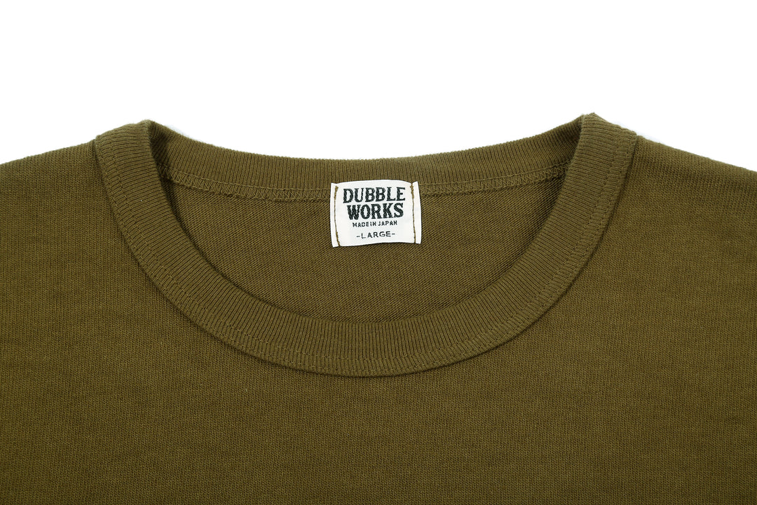 Dubble Works 37001 Stand Wheeler Heavyweight T-Shirt Made in Japan crew neck olive