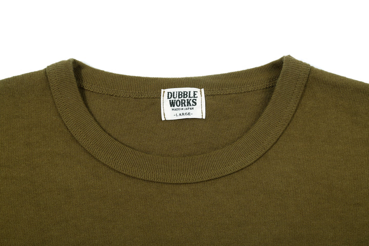 Dubble Works 37001 Stand Wheeler Heavyweight T-Shirt Made in Japan crew neck olive