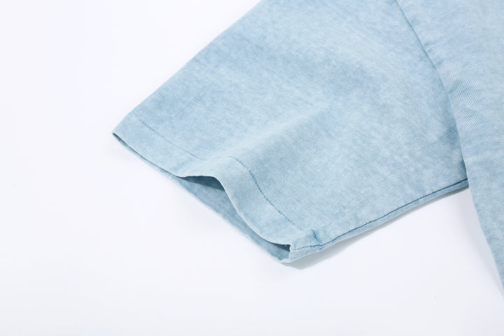 Dubble Works 7.7oz Recycled Cotton Slub Jersey T-Shirt Made in Japan Sleeve Detail ダブルワークス  半袖Tシャツ