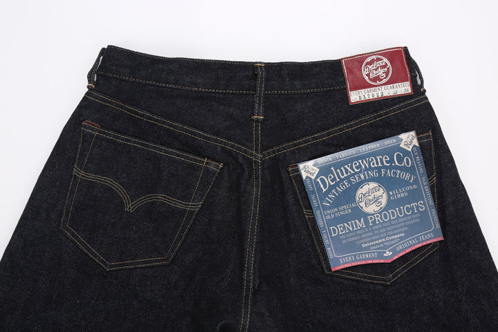 Deluxeware DX7022 22oz Selvedge Denim Jeans – Back Waist and Pocket View
