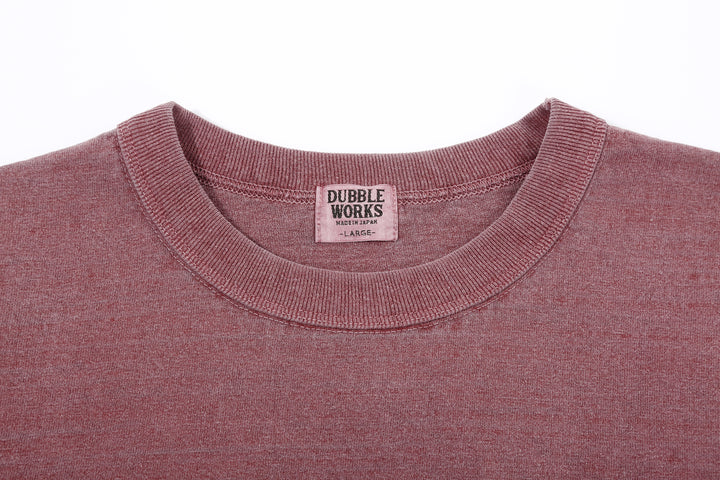 Dubble Works 7.7oz Recycled Cotton Slub Jersey T-Shirt Made in Japan Neck Detail ダブルワークス  半袖Tシャツ