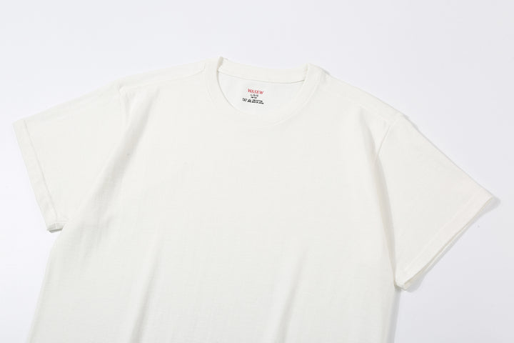 WASEW WSW-001-20 6.2oz Loopwheeled Pack T-Shirt in crew neck, made from custom loopwheeled jersey in Wakayama Japan crew neck